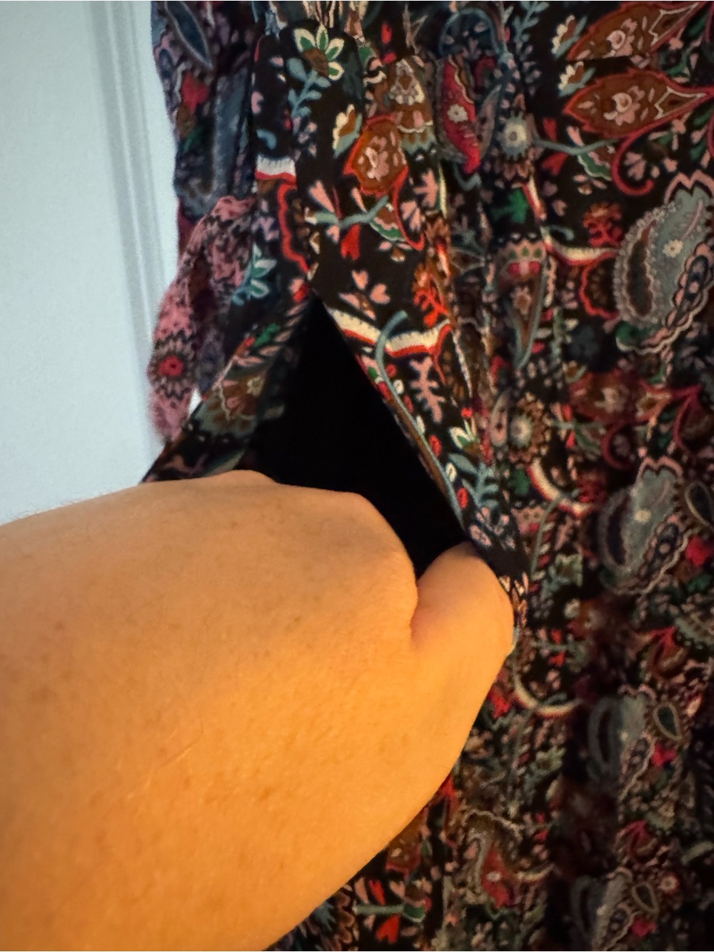 Boden Tie Belt Blue and Pink Paisley Maxi Dress size 6 - Picture 9 of 11